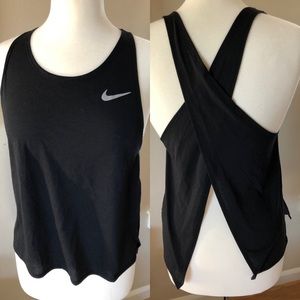 Nike Running tank cross cross open back black M